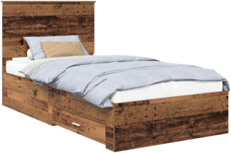 vidaXL Bettrahmen mit Kopfteil Altholz 100x200 cm Holzwerkstoff 3411348