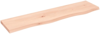 vidaXL Wandregal 80x20x2 cm Massivholz Eiche Unbehandelt 363539