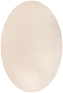 Morgenland Gabbeh Teppich - Softy - Uni - oval - 230 x 150 - Naturweiß