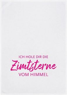 17,30 Hamburg Geschirrtuch Ich hole dir die Zimtsterne vom Himmel, Pink, (1-tlg), 50x70cm, Siebdruck