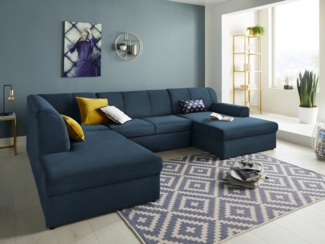DOMO collection Wohnlandschaft Topper, elegant und zeitlos, komfortabel, U-Form, wahlweise mit Bettfunktion