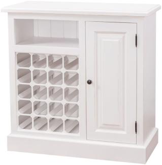 Casa Padrino Landhausstil Weinschrank Weiß 90 x 41 x H. 90 cm - Landhausstil Möbel