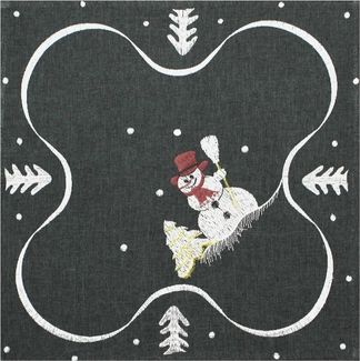 Haus und Deko Tischdecke Tischset Weihnachten 35x35 cm Leinenoptik Platzset bestickt Tisch (1-tlg)