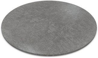 Dekor Spanplatte 19mm Tischplatte rund melaminharzbeschichtet Atlantic Stone Graphite mit ABS Kante - Größe 70 x 70 cm - Höhe 1,9 cm - Farbe Atlantic Stone Graphite