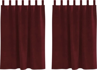 vidaXL Vorhänge mit Vorhängen 2 pcs Weinrot 140x140 cm Samt 4107308