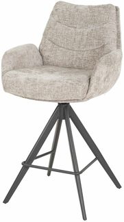 Barhocker 2er-Set Riloure, Webstoff mit Armlehne, modern drehbar, sand, hoher Sitzkomfort