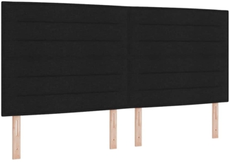vidaXL Boxspringbett mit Matratze Schwarz 200x200 cm Stoff 3339338