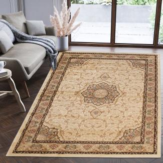 Mazovia Orientteppich Oriente Teppich - Traditioneller Teppich Orient Beige, 60 x 100 cm, Geeignet für Fußbodenheizung, Pflegeleicht, Wohnzimmerteppich