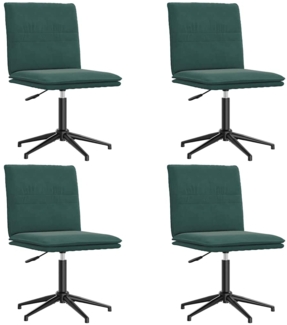 vidaXL Esszimmerstühle 4 Stk. Dunkelgrün Samt 3315639