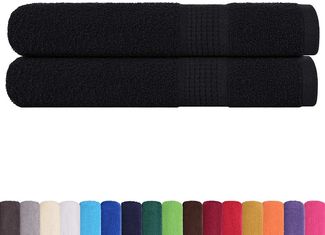 vidaXL Handtücher FROGN 2 Stk. Schwarz 100x200 cm 360 g/m² 136962