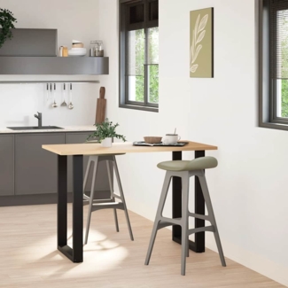 vidaXL Bartischbeine U-Form 2 Stk. Schwarz 60x(90-91) cm Stahl 4013224