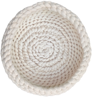 Katzenkorb Grobstrick geflochten 50 x 50 x 15 cm beige