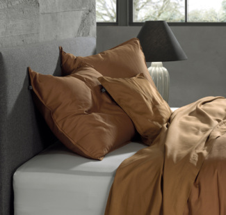 Zo!Home Bettwäsche Satinado 135x200 100% Baumwolle Mako-Satin Cognac Brown