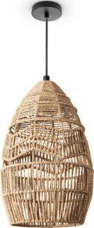 Paco Home Pendelleuchte VILLA, ohne Leuchtmittel, LED Pendelleuchte Esstisch Lampe Boho Deckenlampe Papier E27 Natur