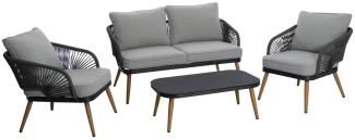 greemotion Lounge-Set Luzern, 4-teilig, Garten Lounge mit 4 Sitzplätzen, Tisch, Gartenmöbel-Set, Loungemöbel-Set