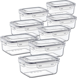 Centi Frischhaltedose Bremen 0,4 L Frischhaltedosen, Kunststoff, (8er-Set), mit Clipverschluss