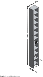 FMD Möbel - HALLO 2 - CD-/Videoregal - melaminharzbeschichtete Spanplatte - Eiche Nb - 18,9 x 185 x 16,2cm