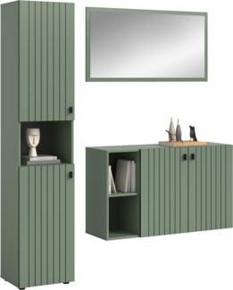 Garderobenkombination (B/H/T: 161x192x37 cm) in Smoke Green Nachbildung