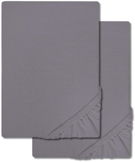 Castell Spannbettlaken Biber dunkelgrau 90 x 190 - 100 x 200 cm Doppelpack