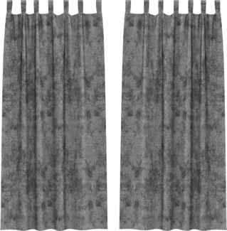 vidaXL Vorhang mit Vorhängen 2 pcs Grau 260 x 140 cm Samt 4107727