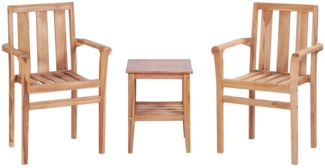 vidaXL 3-tlg. Bistro-Set Teak Massivholz 44736