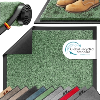 KESSER® Schmutzfangmatte rutschfeste Fußmatte für Innen- & Außenbereich waschbar & wetterfest | Türmatte Wohnungseingang | Teppich für Büro & Vorzimmer | Fußabtreter Fußabstreifer Classic, 90x150cm, Berggrün