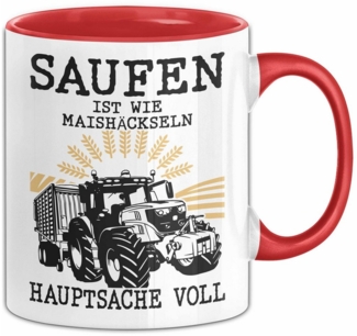 Trendation Tasse Landwirt Tasse Geschenk Mais Häckseln Bauer Landwirtschaft Hauptsache