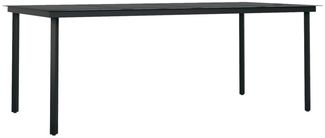 vidaXL Garten-Esstisch Schwarz 200x100x74 cm Stahl und Glas 3100107