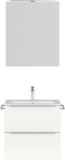 nobilia® Badmöbel-Set Levere, (2-St, vormontiert, mit Soft-Close), inkl. Spiegelschrank mit Beleuchtung und Dimmerfunktion, in 4 Breiten