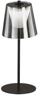 FHL easy 850287 LED Akku Tischleuchte Marbella sandschwarz rauchglas IP44