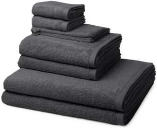 Ross Vita 8 tlg. Frottier-Set - 2 X Handtuch (50 X 100cm), 2 X Duschtuch (70 X 140cm), 2 X Gästetuch (30 X 50cm), 2 X Waschhandschuh (16 X 22cm) - 520 g/m2 - Graphit