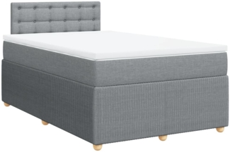 vidaXL Boxspringbett mit Matratze Hellgrau 120x190 cm Stoff 3287409
