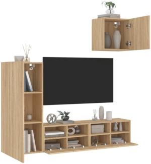 vidaXL 4-tlg. Wohnwand Sonoma-Eiche Holzwerkstoff 3216502