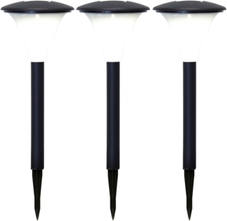 Best Season Solar-Pathlights, 3er Set, LED warmweiß