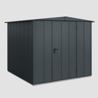 Hörmann Ecostar Metall-Gerätehaus Elegant mit Satteldach Typ 2, 238 x 238 cm , anthrazitgrau, 5,7 m²,1-flüglige Tür