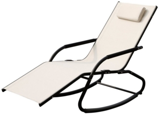 SVITA Schaukelstuhl FJON, Schaukelliege, Gartenliege, Liegestuhl, Sonnenliege, Beige