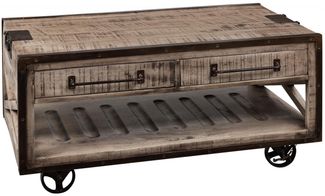 Couchtisch Mango 112 x 61 x 55 braun lackiert HEAVY INDUSTRY #262