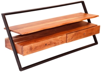 KAWOLA TV-Board VITA, Lowboard Akazie braun 2 Schubladen