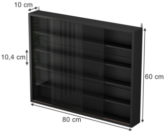Vicco Hängevitrine Clario, Schwarz, mit 4 Einlegeböden
