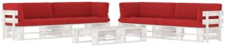 vidaXL 6-tlg. Paletten-Lounge-Set Weiß Imprägniertes Kiefernholz 3067003