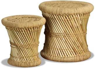 vidaXL Hocker 2 Stk. Bambus und Jute 244221