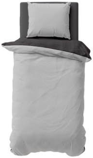 One Home Bettwäsche Doubleface, Satin, 2 teilig, Uni Wende, kühlend weich Sommer, Normalgröße