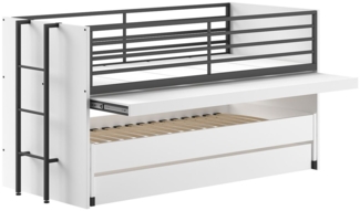 Hochbett Kary 219x98x117 Kinderbett Holzwerkstoff Weiß