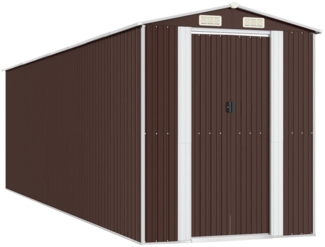 vidaXL Geräteschuppen Dunkelbraun 192x689x223 cm Verzinkter Stahl 3147466