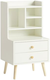 SoBuy FBT100-W Nachttisch, MDF, Melamin, Weiß, 43 x 81 x 36 cm