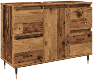 vidaXL Badschrank Altholz-Optik 80x33x60 cm Holzwerkstoff 857232