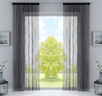 Gardinenbox Gardine (2 St), Kräuselband, transparent, Fadengardine Tunneldurchzug Kräuselband Raumteiler 20303CN2