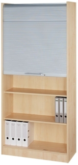 Rollladenschrank 90cm, 5OH RE Ahorn / Silber