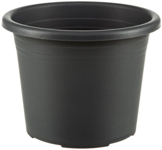 Dehner Blumentopf Cylindro, Pflanzentopf frostbeständig/UV-beständig/wetterfest, Pflanzkübel recycelt, ca. Ø 40 cm, Höhe 29 cm, Kunststoff, anthrazit