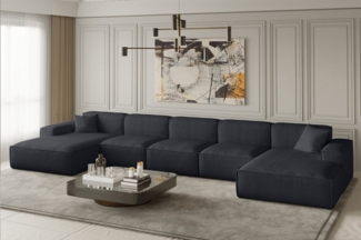 Wohnlandschaft U-Form CELES XL in Stoff Scala Schwarz